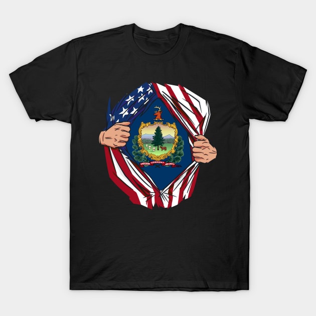 USA American Grown Vermont Flag T-Shirt by tobzz